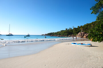 Tropical island scenery of Seychelles in the Indian Ocean