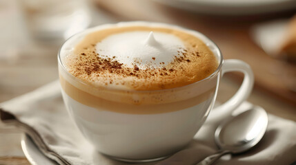 cup of cappuccino with cinnamon