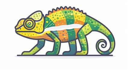 Obraz premium a flat design illustrated chameleon48-e800a3f2973f