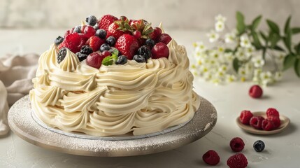 Deliciously Decorated Tropical Fruit Cake. Elevate Your Cake Decorating Skills