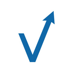 initial letter v arrow icon logo design template