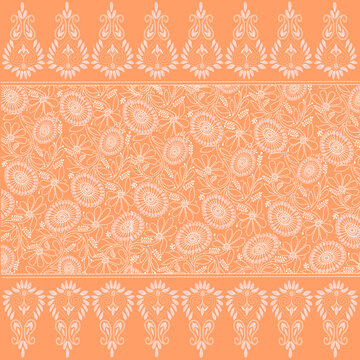Floral seamless Chikankari embroidery patterns suitable for background wallpapers, printed textile patterns and other home decor articles