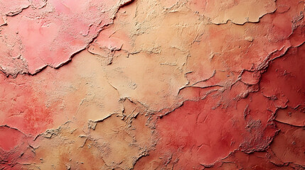 Fototapeta premium Textured pink and beige wall background.