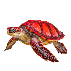 Obraz premium color turtle isolated on white