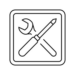 quick assembly product label caution line icon vector. quick assembly product label caution sign. isolated contour symbol black illustration