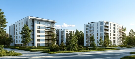 Fototapeta premium Modern Apartment Buildings in a Residential Neighborhood
