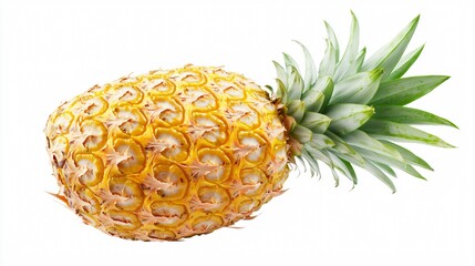 Fresh and vibrant pineapple with green leaves, ready for consumption or decoration