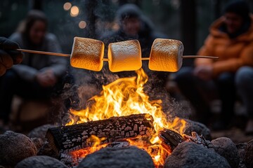 Fototapeta premium Campfire Marshmallow Roasting