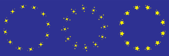 Fototapeta premium Circle eu star icon. European flag logo. Stars euro symbol in vector flat