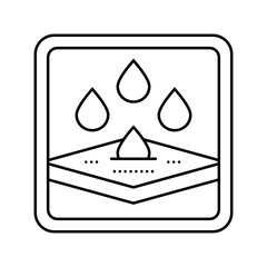 fast absorbing product label caution line icon vector. fast absorbing product label caution sign. isolated contour symbol black illustration