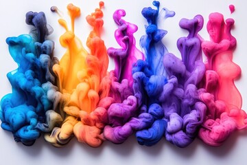 Vibrant Swirls of Colorful Ink in Water Creating Abstract Patterns and Shapes for Artistic Backgrounds and Creative Projects