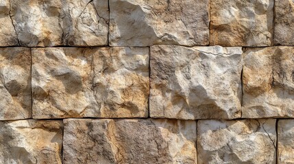 Obraz premium A close-up of a stone wall with a rough texture.