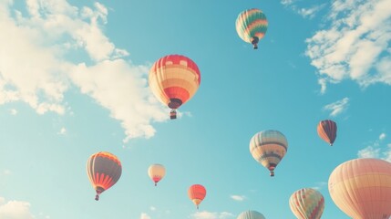 Colorful Hot Air Balloons Soaring Through the Sky