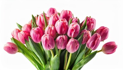 Fototapeta premium Elegant Bouquet of Pink Tulips. Perfect for International Women’s Day, Mother’s Day, or Spring Celebrations, Symbolizing Grace, Love, and New Beginnings. Thoughtful Gift or Décor Inspiration