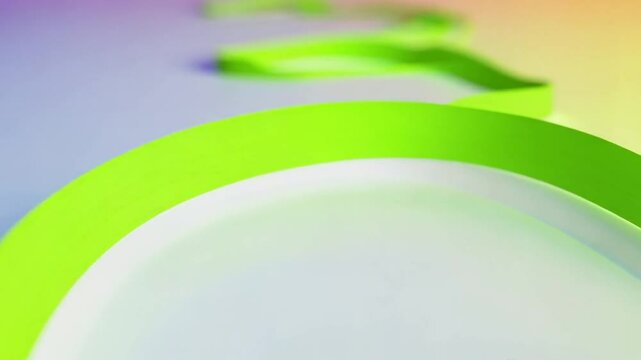 Gentle green vector lines curving gracefully in a looped motion, creating a soothing and harmonious aesthetic on a soft gradient background.