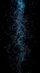 Fototapeta premium Abstract Blue Light Trails and Glowing Particles