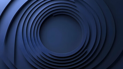 Abstract 3D Background: Navy Blue Concentric Circles