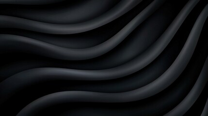 Fototapeta premium Elegant Black Abstract Background Wavy Lines Monochrome Dark Modern Premium Texture