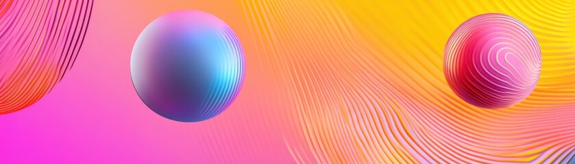 Vibrant Abstract Spheres in Gradient Background