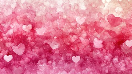 Fototapeta premium Abstract pink and white heart background with blurred edges.