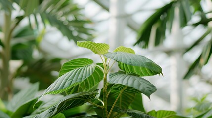 Obraz premium Nature-inspired indoor hydroponic greenhouse eco-friendly efficient action close-up