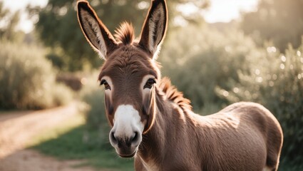 Charming donkey depicted in a natural setting.