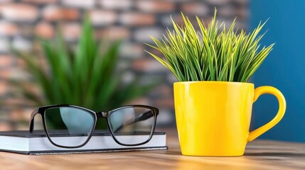 "A workspace setup featuring charts, sticky notes, and brainstorming visuals, emphasizing creativity, productivity, and planning. High Quality