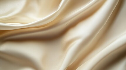 Obraz premium Elegant Draped Cream Colored Silk Fabric Texture