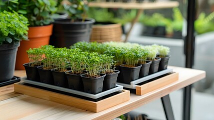 Hydroponic cultivation system in greenhouse indoor garden sustainable growth modern design