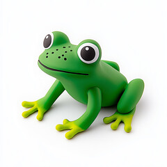 Fototapeta premium Colorful Children's Cartoon Frog Made of Plasticine