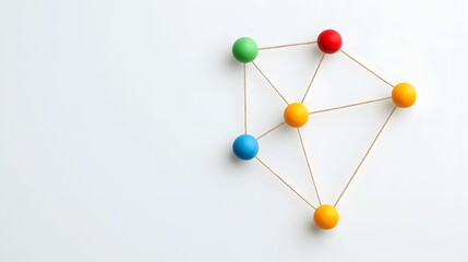 3D Colorful Network Structure with Connected Nodes