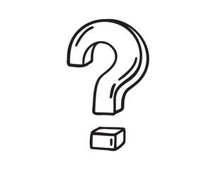 Question mark hand drawn doodle symbol. Drawing line question mark sketch clipart icon. 