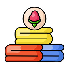 Cotton pocket handkerchief concept, decorative pocket Square accessory colorline vector, Bespoke tailoring symbol, custom measure clothing sign,Sew and Tailor materials stock illustration