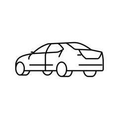 Fototapeta premium speed car transport line icon vector. speed car transport sign. isolated contour symbol black illustration
