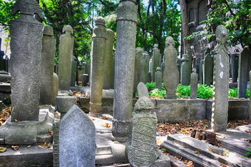 Old tombstones in Eyup Sultan Cemetery. 08/07/2018