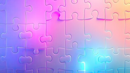 Colorful Puzzle Background with Soft Glow and Light Effects