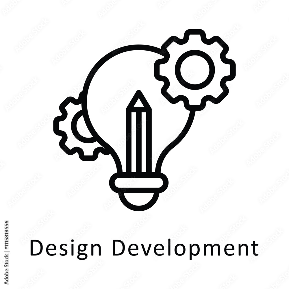 Wall mural design development vector outline icon. eps file 10