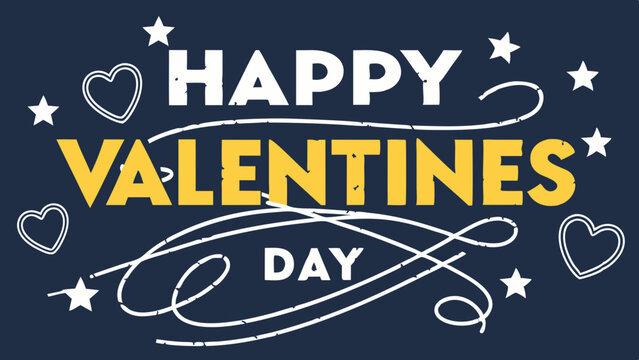 Celebrate love with vibrant typography design promoting happy Valentine's Day for all ages