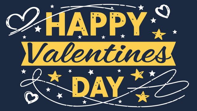 Creative motivational typography layout celebrating Valentine's Day with vibrant colors and playful designs - Powered by Adobe