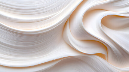 Obraz premium Abstract paper textures flowing in soft waves digital art creation minimalist design white palette close-up perspective