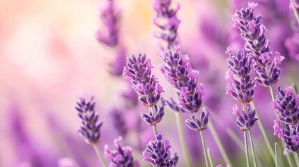 Obraz premium Delicate Lavender Blossoms in Soft Focus Field