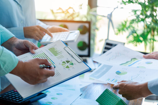Corporate office conducted analysis with green, environmentally friendly approach, demonstrating business growth and commitment to sustainability in environment. sustainability, business, green.