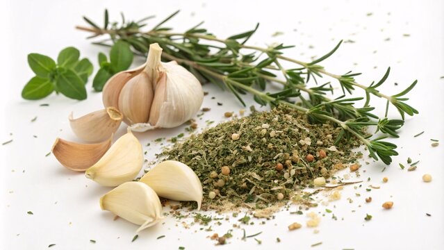 A blend of garlic and herbs like thyme and oregano for a savory seasoning.
