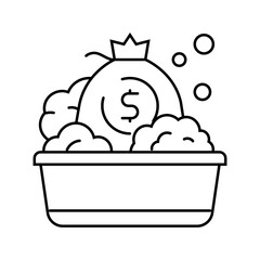 Fototapeta premium money laundering business cash line icon vector. money laundering business cash sign. isolated contour symbol black illustration