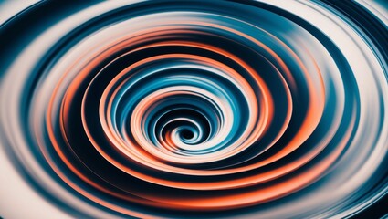 Fototapeta premium Abstract Swirling Vortex Background Blue Orange Spiral Design Texture Motion.