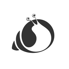 Snail logo. Isolated stylized snail on white background.