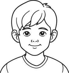 Fototapeta premium Boy line drawing vector illustration