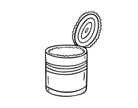 recommend clip art: Tin can doodle hand drawn icon. Tin can camp canned food drawing outline clipart