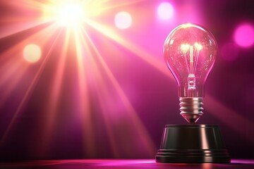 Glowing Trophy with Light Bulb Innovation Award