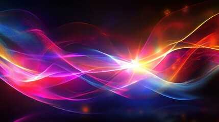 Abstract colorful glowing wave energy.